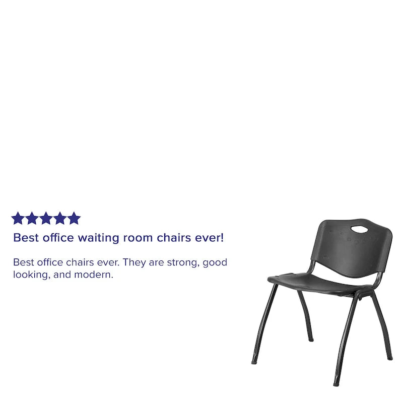 880 lb. Capacity Heavy-Duty Plastic Stackable Chair with Carrying Handle 5