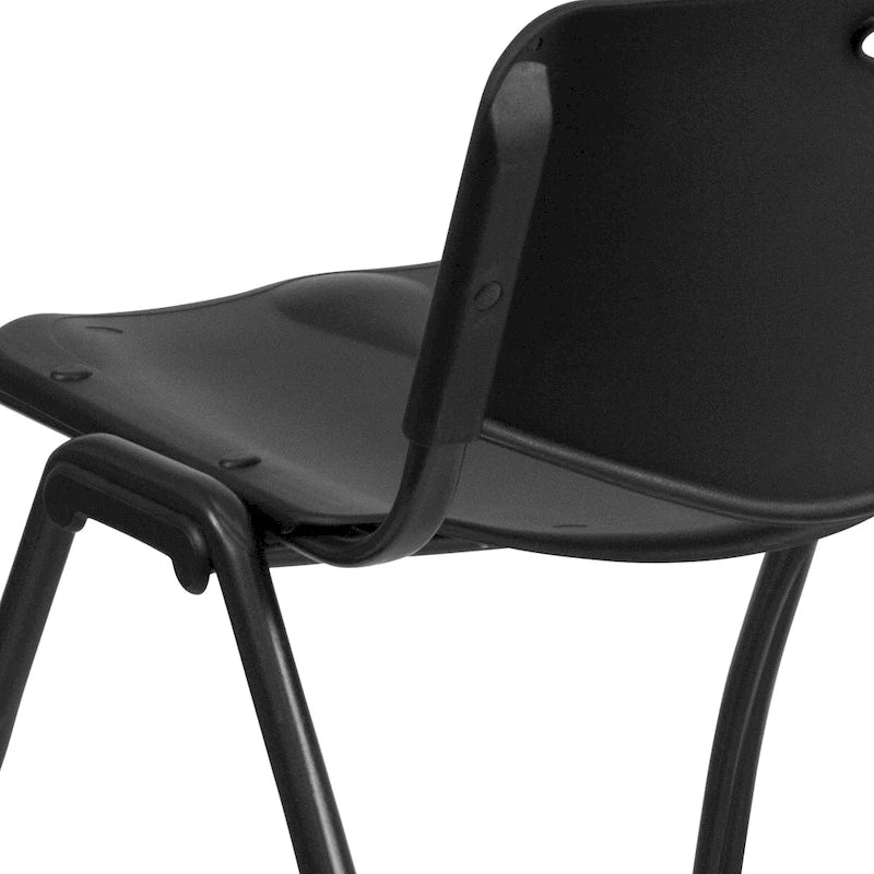 880 lb. Capacity Heavy-Duty Plastic Stackable Chair with Carrying Handle 7