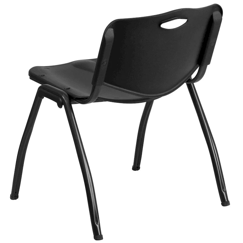 880 lb. Capacity Heavy-Duty Plastic Stackable Chair with Carrying Handle 9