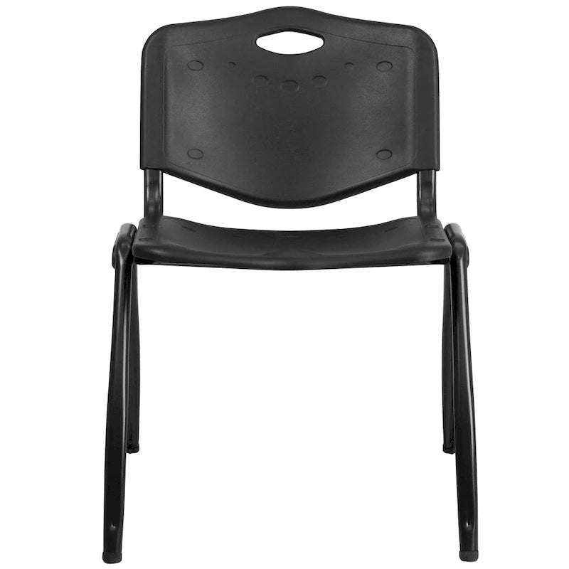 880 lb. Capacity Heavy-Duty Plastic Stackable Chair with Carrying Handle 10