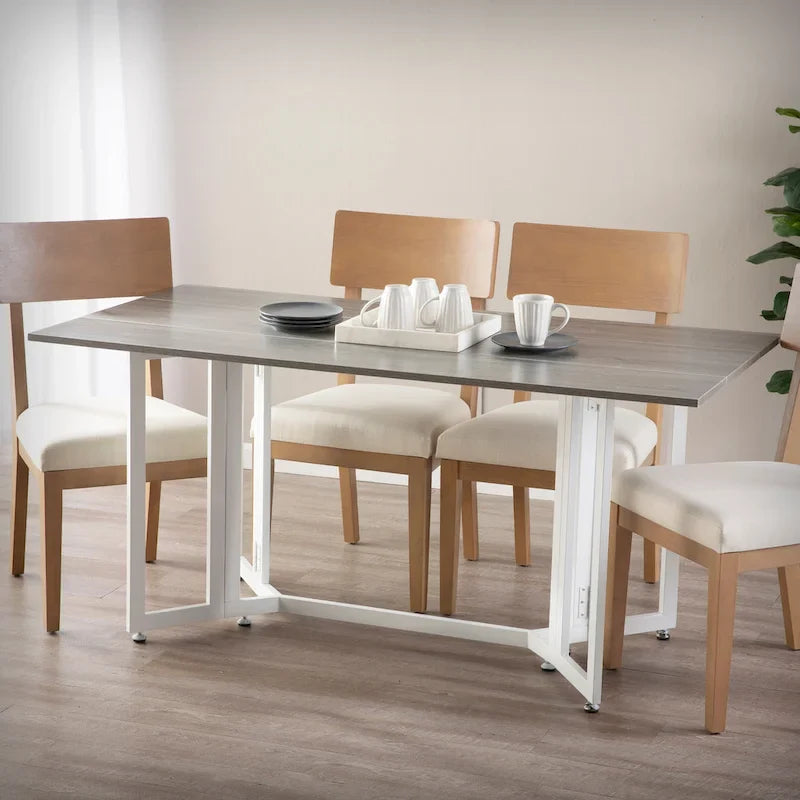 SEI Furniture Driness Grey Folding Drop Leaf Table 1