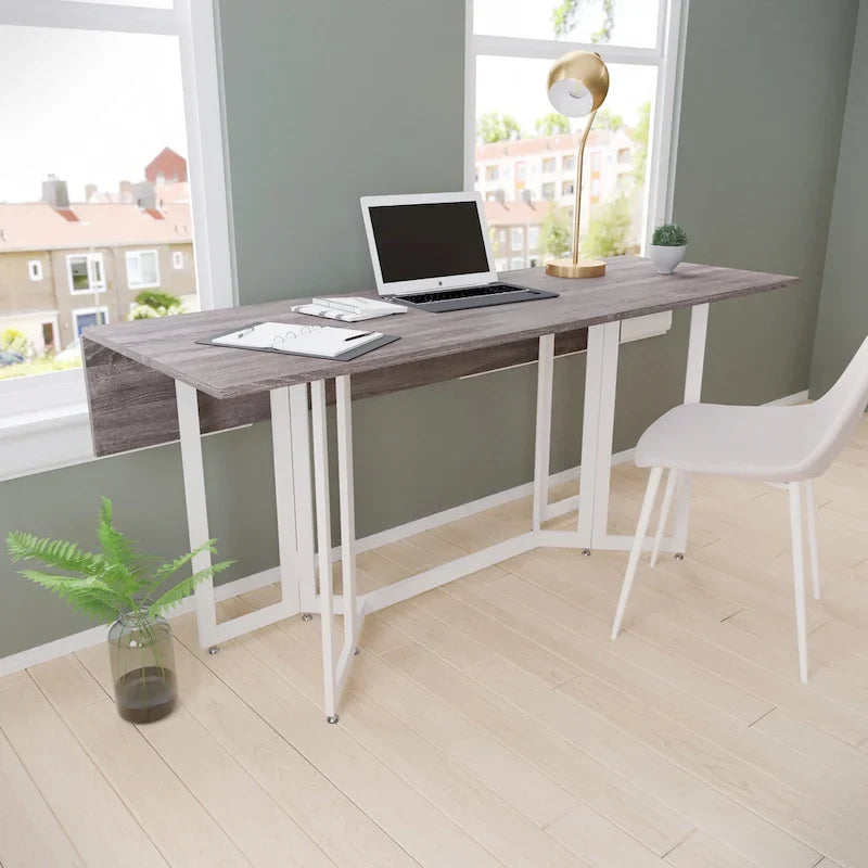 SEI Furniture Driness Grey Folding Drop Leaf Table 2