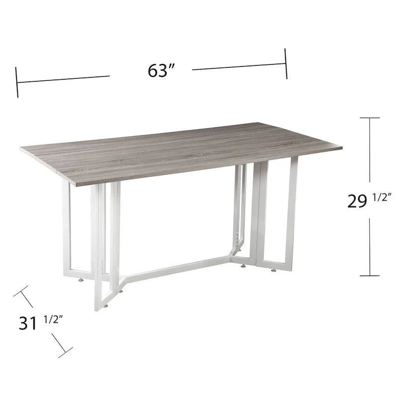 SEI Furniture Driness Grey Folding Drop Leaf Table 8