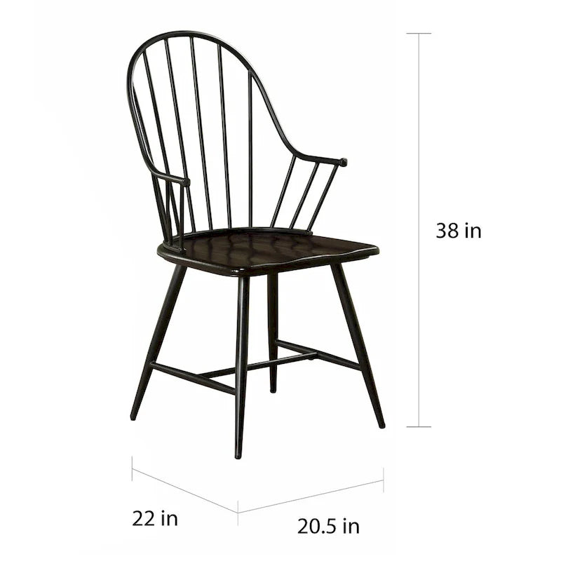 Simple Living Milo Set of 2 Mixed Media Spindle Arm Chairs - N/A 6
