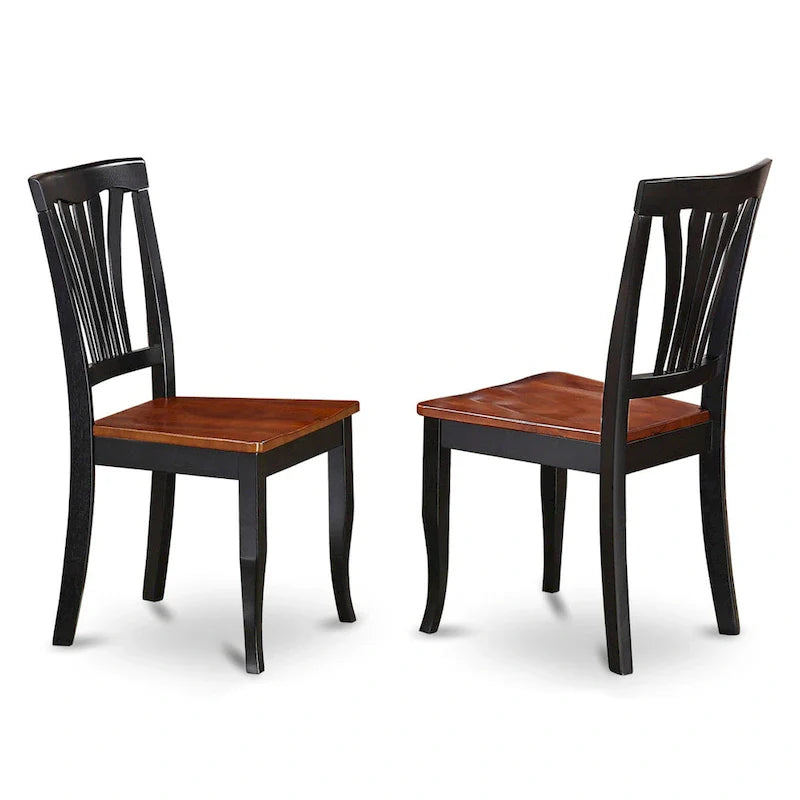 East West Furniture 7-Piece Round Dining Set - Black & Cherry Kitchen Table with 6 Chairs (Seat Options Available) 10