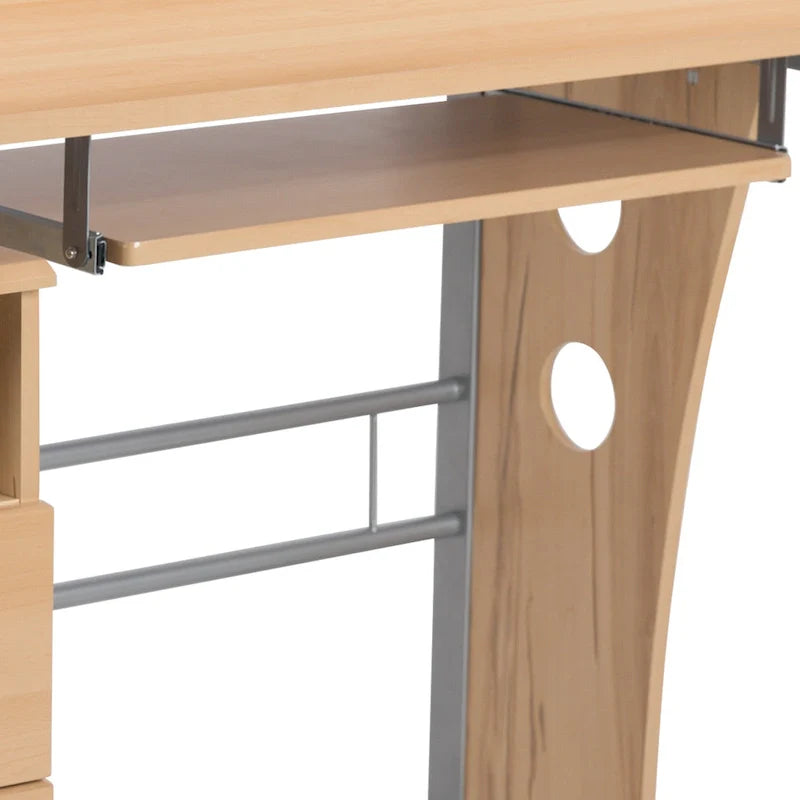 3-Drawer Pedestal Computer Desk with Keyboard Tray 43