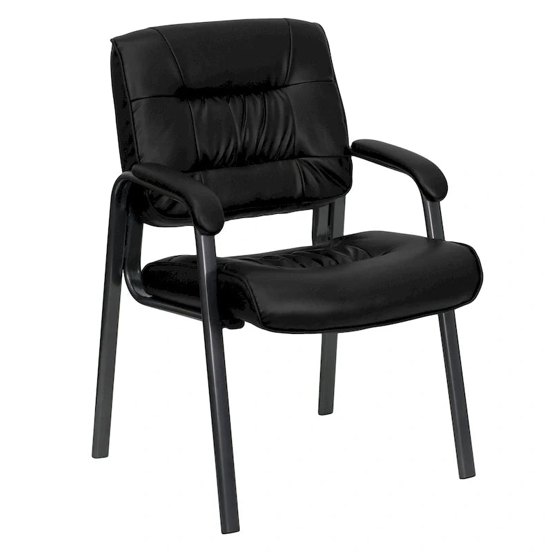LeatherSoft Executive Lounge Chair with Titanium Gray Frame for Reception Areas 13