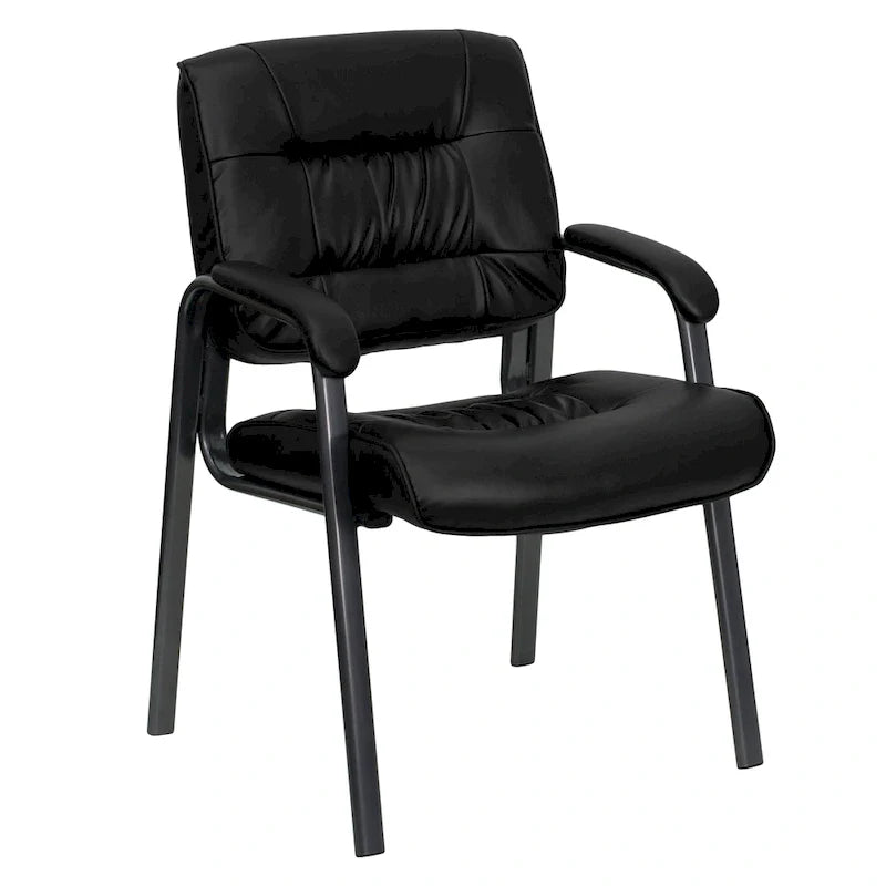 LeatherSoft Executive Lounge Chair with Titanium Gray Frame for Reception Areas 4