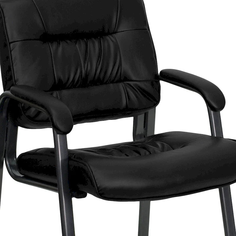 LeatherSoft Executive Lounge Chair with Titanium Gray Frame for Reception Areas 7