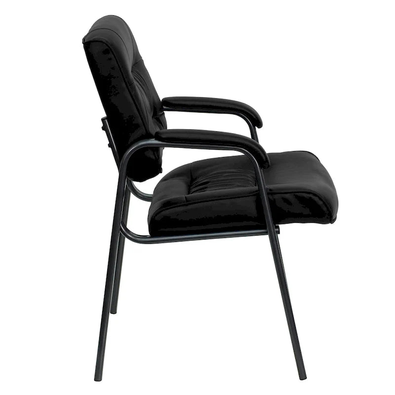 LeatherSoft Executive Lounge Chair with Titanium Gray Frame for Reception Areas 8