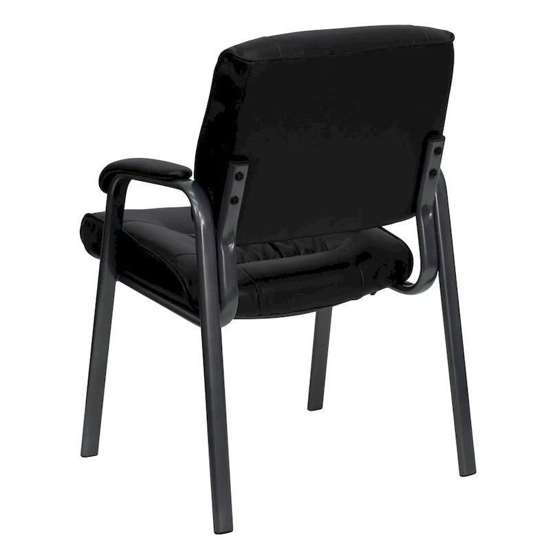 LeatherSoft Executive Lounge Chair with Titanium Gray Frame for Reception Areas 9