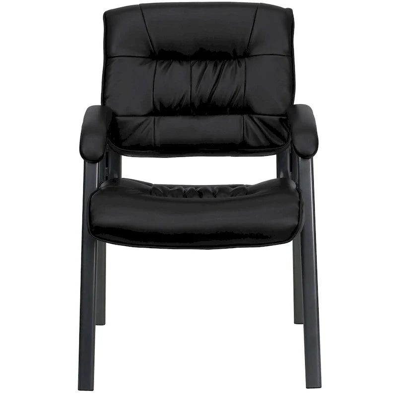 LeatherSoft Executive Lounge Chair with Titanium Gray Frame for Reception Areas 10