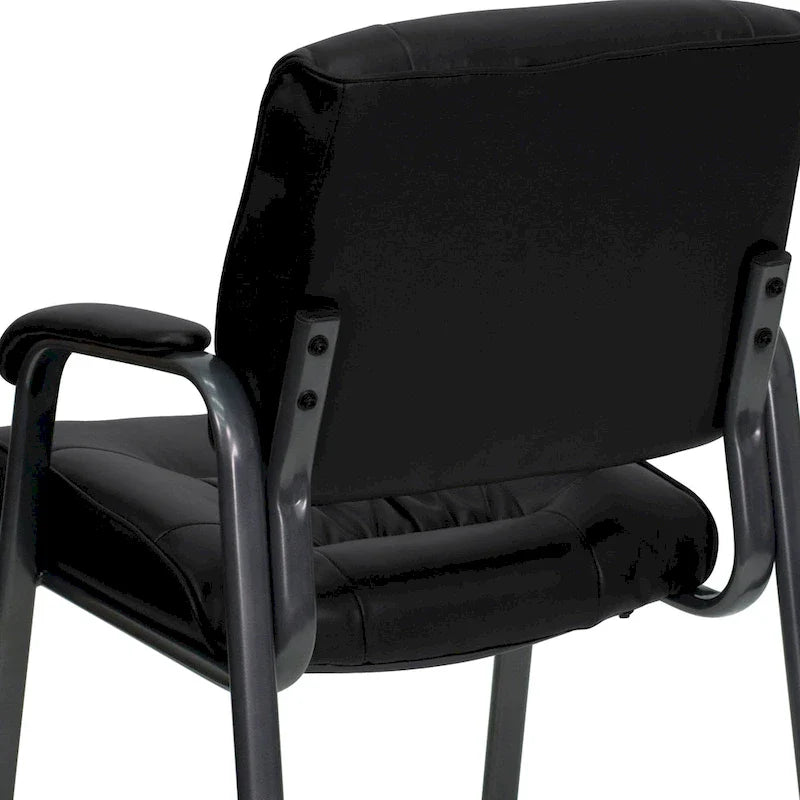 LeatherSoft Executive Lounge Chair with Titanium Gray Frame for Reception Areas 11