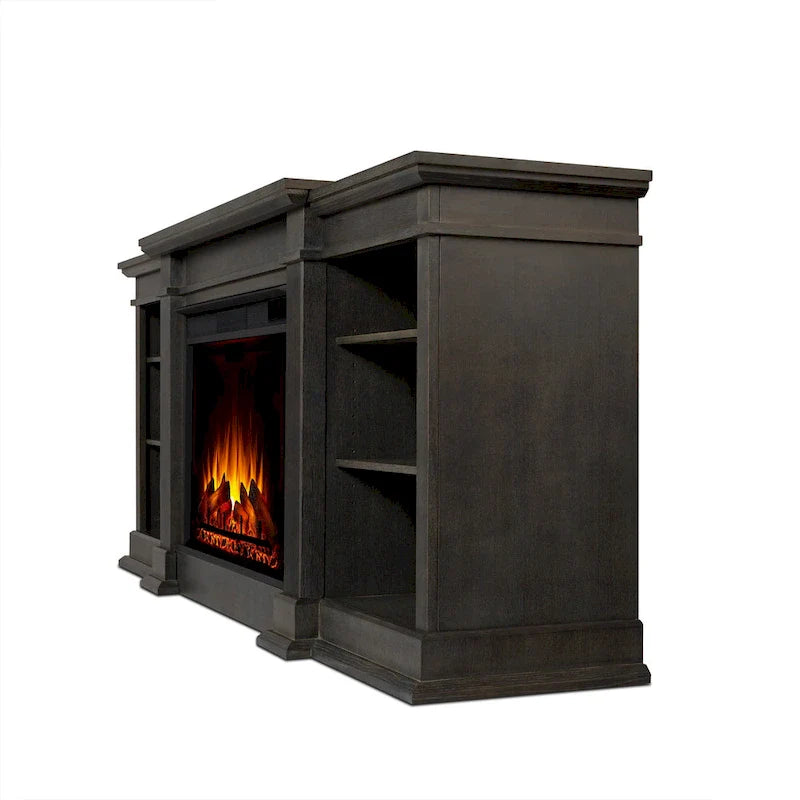 Real Flame Eliot 81" Grand Antique Grey TV Stand with Electric Fireplace 7