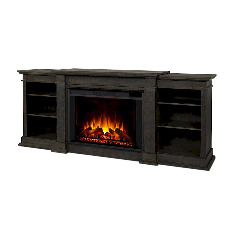 Real Flame Eliot 81" Grand Antique Grey TV Stand with Electric Fireplace 9