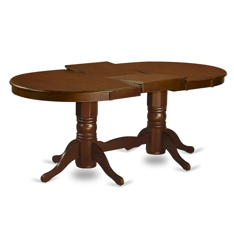 East West Furniture 7-Piece Oval Dining Set - Espresso Wooden Table with 6 Matching Chairs (Customizable Seat Options) 3