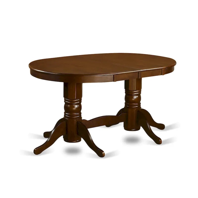 East West Furniture 7-Piece Oval Dining Set - Espresso Wooden Table with 6 Matching Chairs (Customizable Seat Options) 4