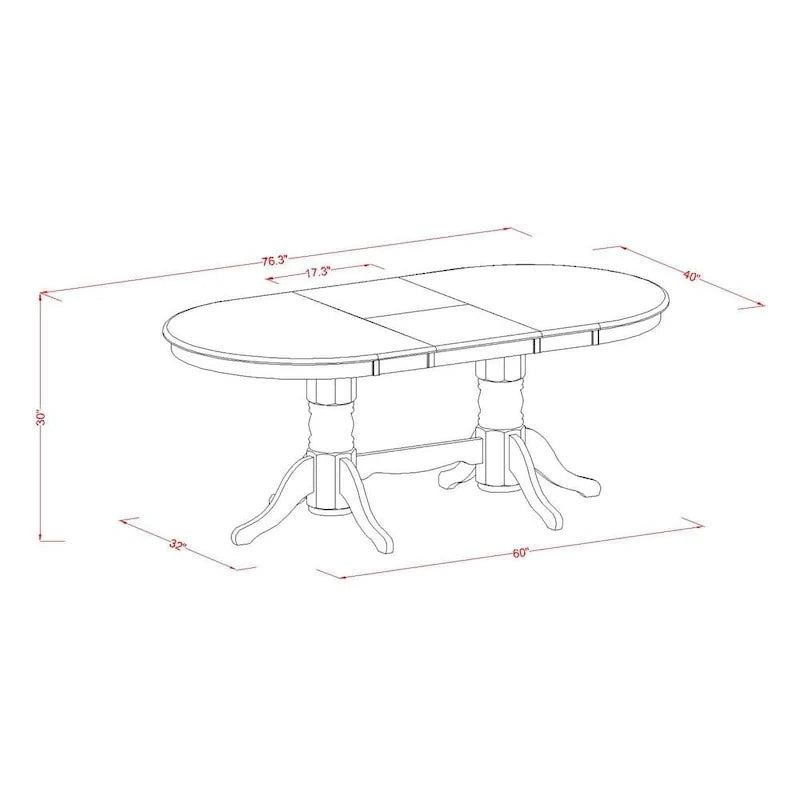 East West Furniture 7-Piece Oval Dining Set - Espresso Wooden Table with 6 Matching Chairs (Customizable Seat Options) 6