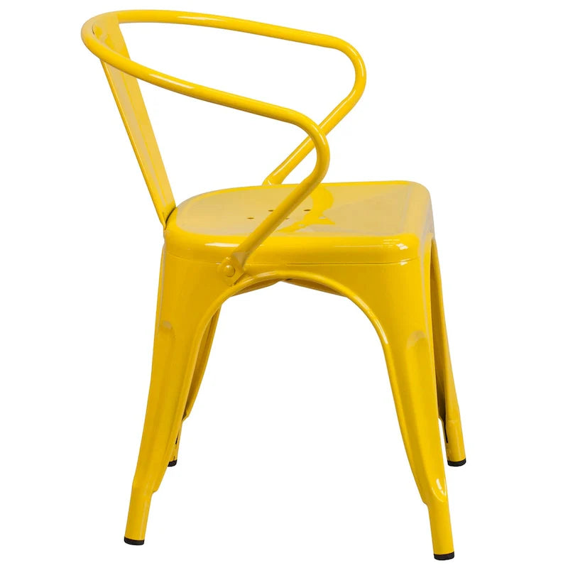 Armed Metal Chair for Indoor and Outdoor Use - Dimensions: 21.5W x 19D x 27.75H 3