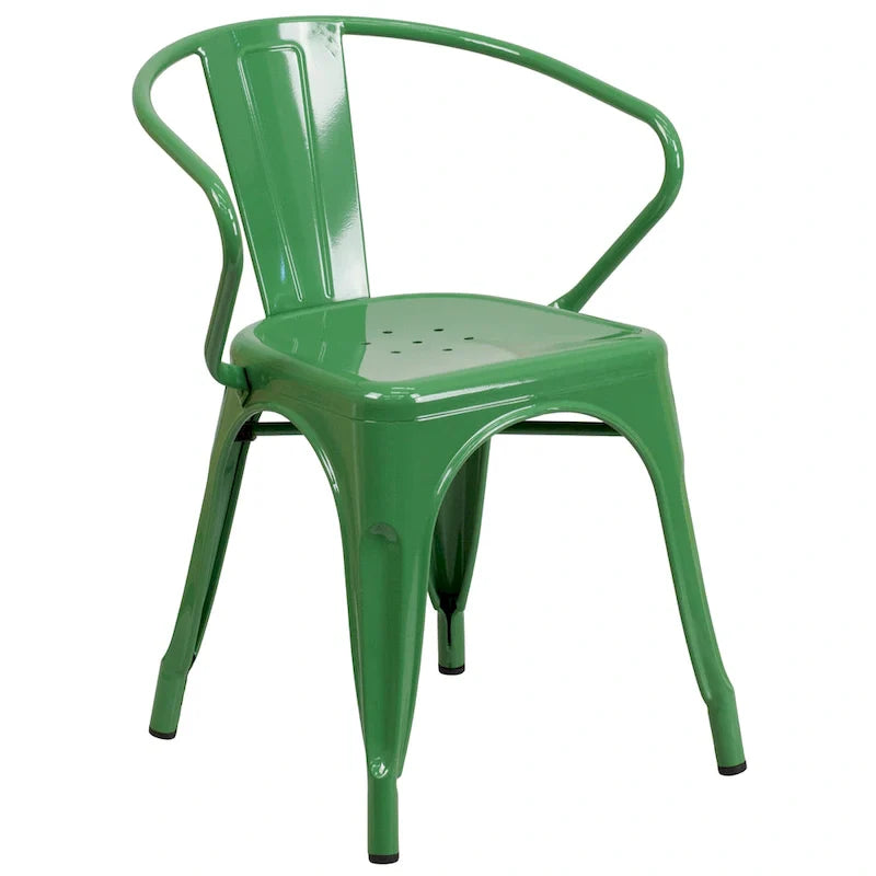 Armed Metal Chair for Indoor and Outdoor Use - Dimensions: 21.5W x 19D x 27.75H 4