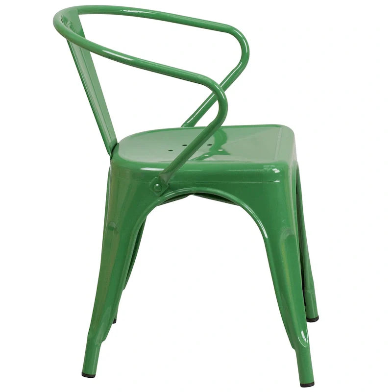 Armed Metal Chair for Indoor and Outdoor Use - Dimensions: 21.5W x 19D x 27.75H 5