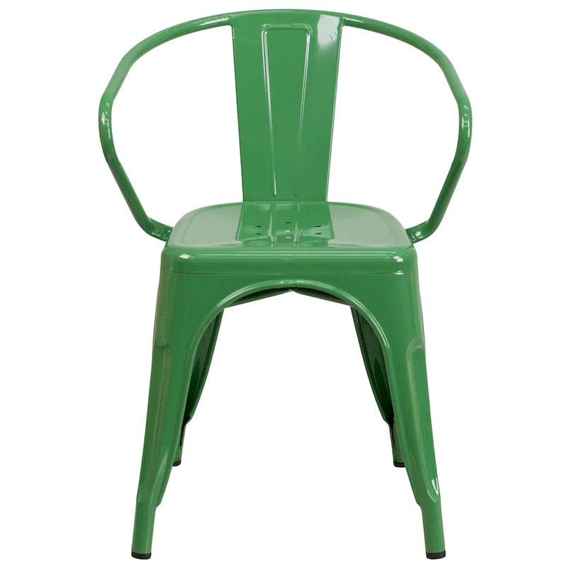 Armed Metal Chair for Indoor and Outdoor Use - Dimensions: 21.5W x 19D x 27.75H 7