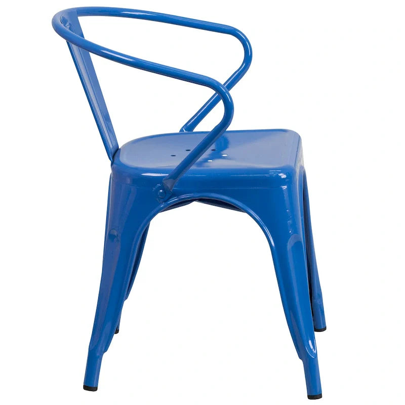 Armed Metal Chair for Indoor and Outdoor Use - Dimensions: 21.5W x 19D x 27.75H 10
