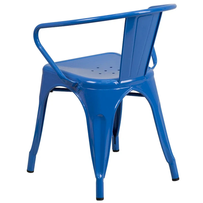 Armed Metal Chair for Indoor and Outdoor Use - Dimensions: 21.5W x 19D x 27.75H 11