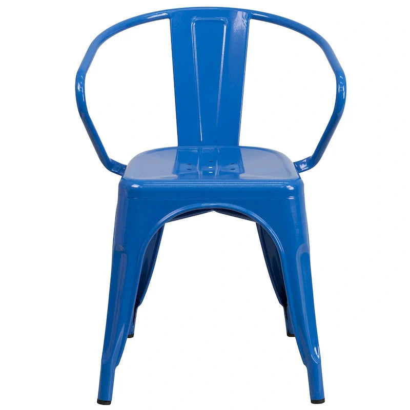 Armed Metal Chair for Indoor and Outdoor Use - Dimensions: 21.5W x 19D x 27.75H 12