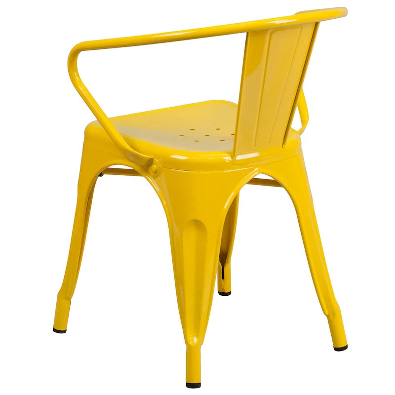 Armed Metal Chair for Indoor and Outdoor Use - Dimensions: 21.5W x 19D x 27.75H 14