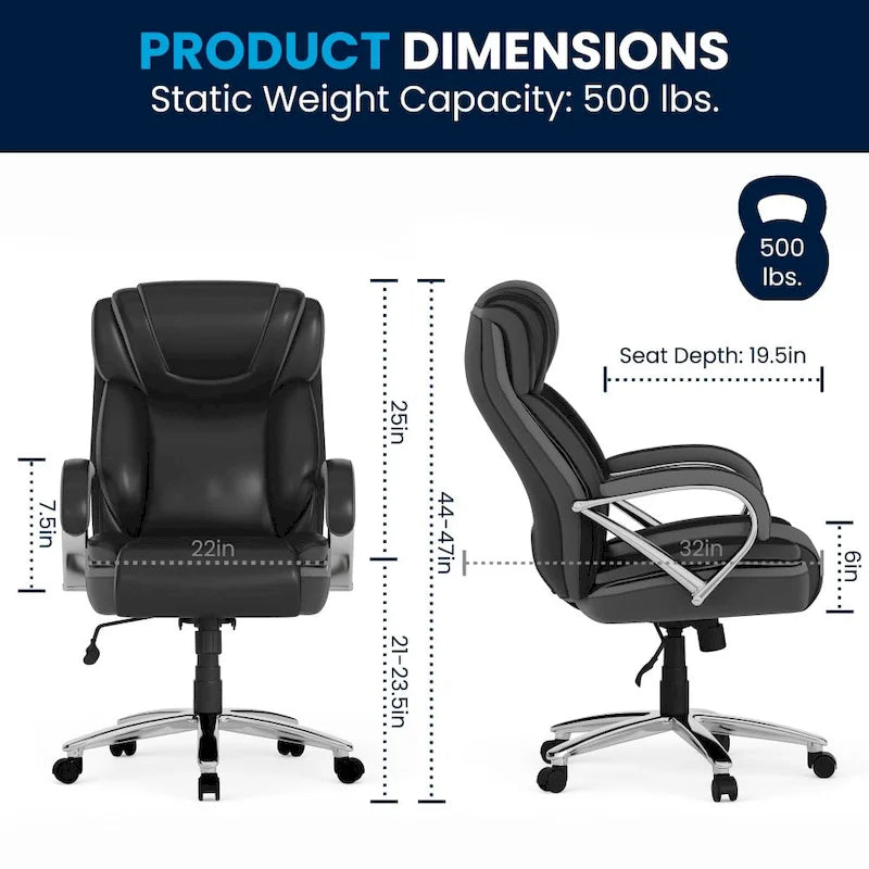 Executive Ergonomic Swivel Office Chair for Big & Tall with LeatherSoft Upholstery 9