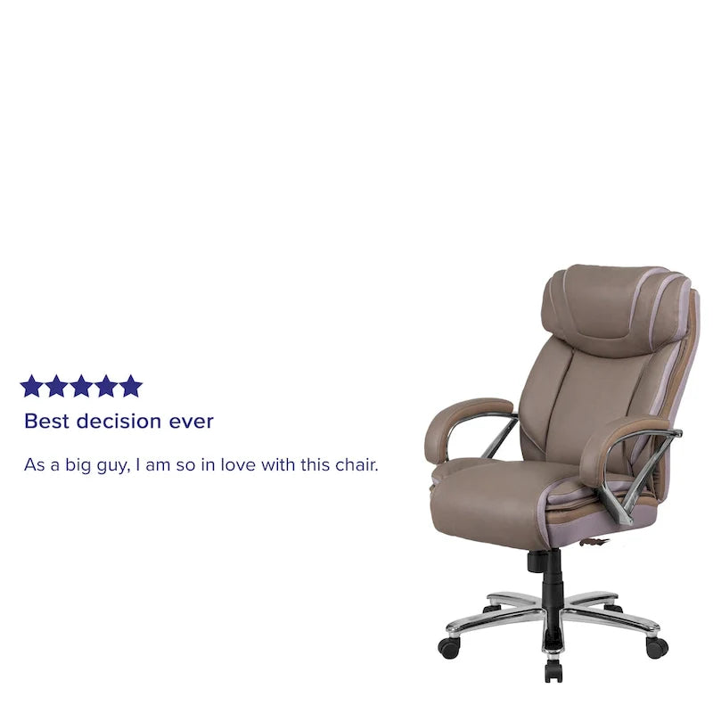 Big and Tall Office Chair with High Back Lumbar Support and Rolling Base 32