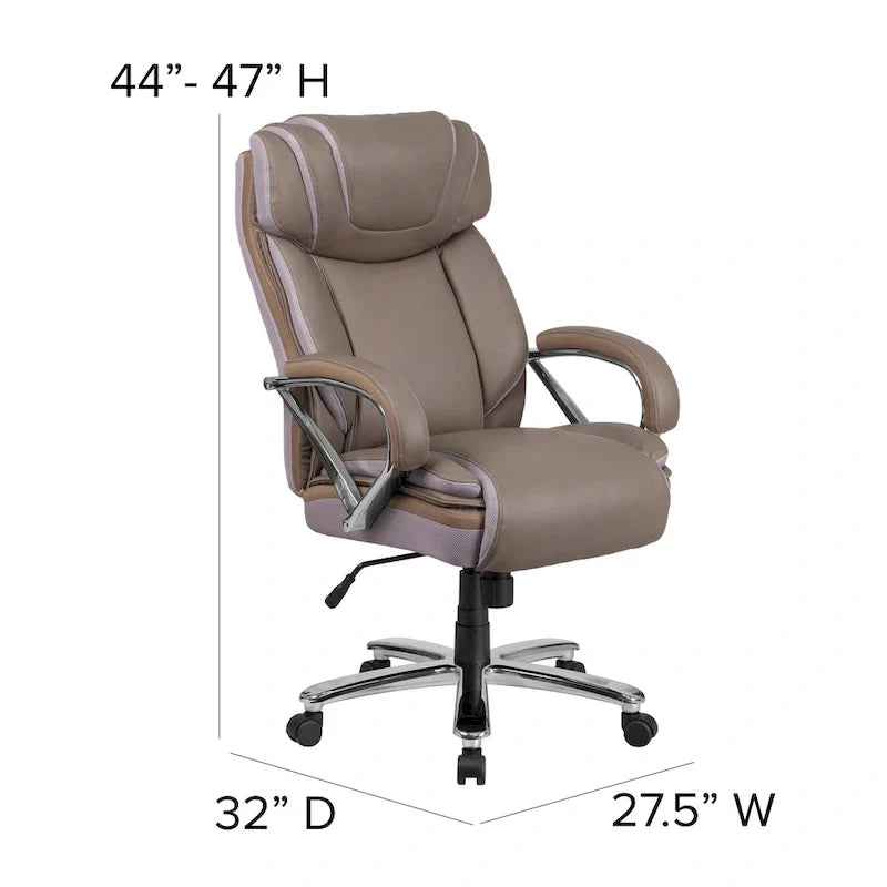 Big and Tall Office Chair with High Back Lumbar Support and Rolling Base 34