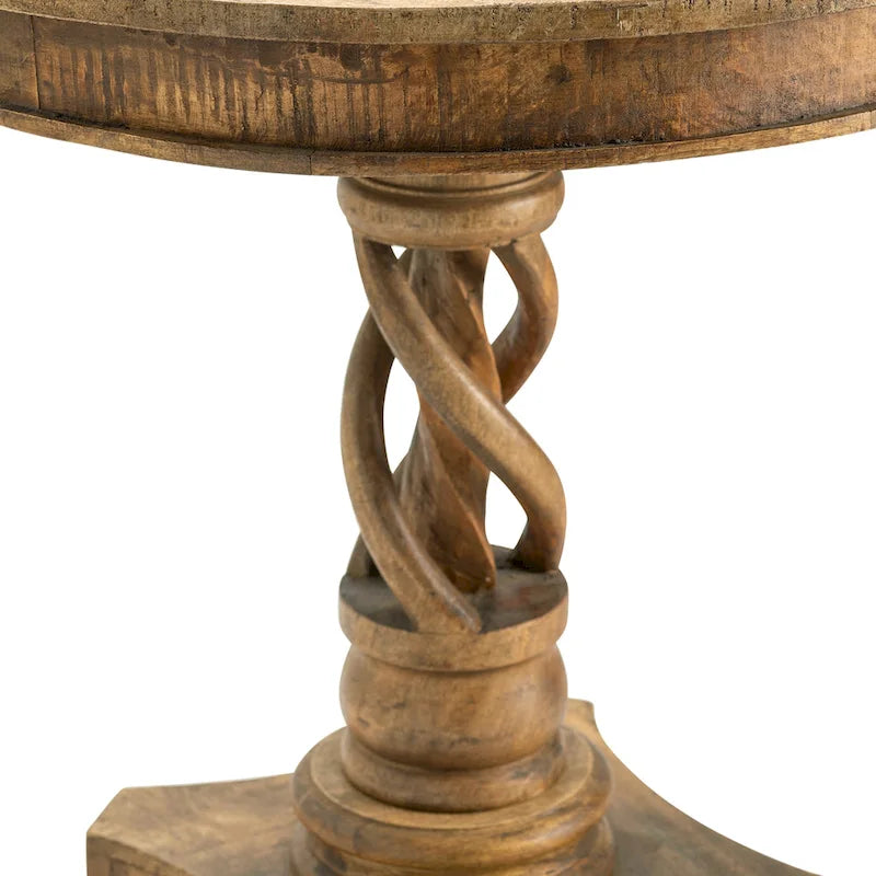 Bengal Manor 30-Inch Round Mango Wood Twist Accent Table - 30" Height 2