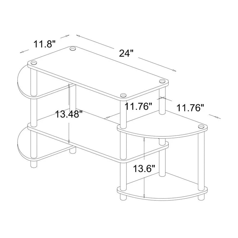Baxton Studio Orbit Three-Tier TV Stand 3