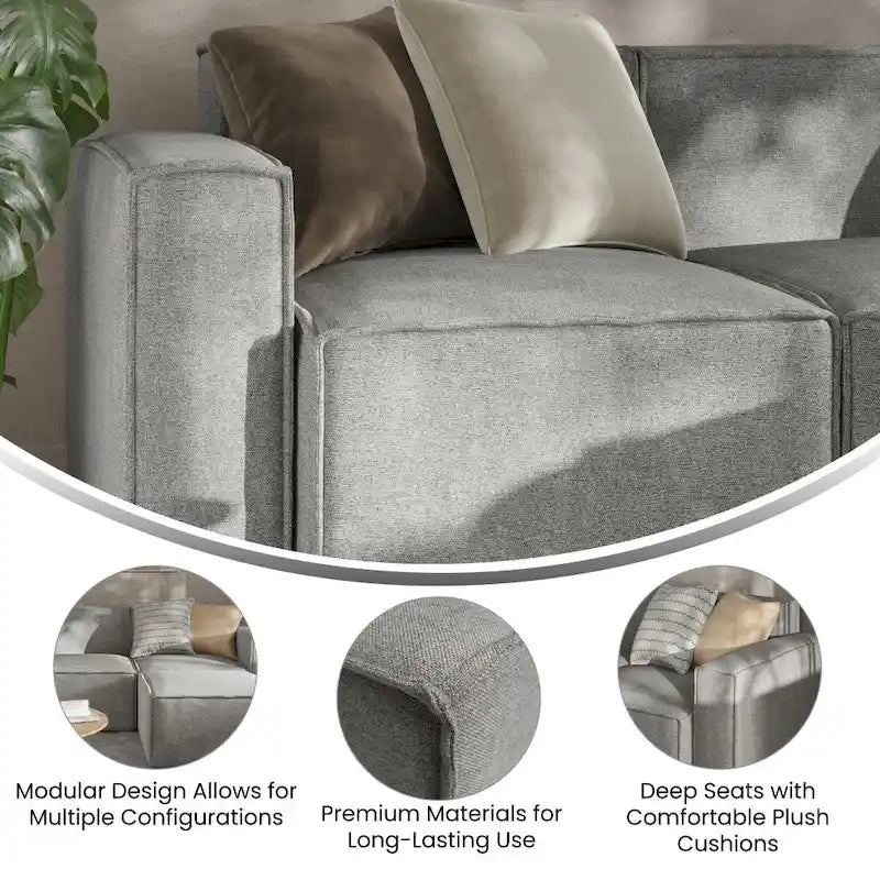 Modern Left Armrest Modular Sectional Sofa Chair 6