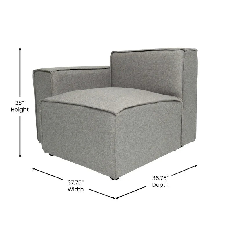 Modern Left Armrest Modular Sectional Sofa Chair 7