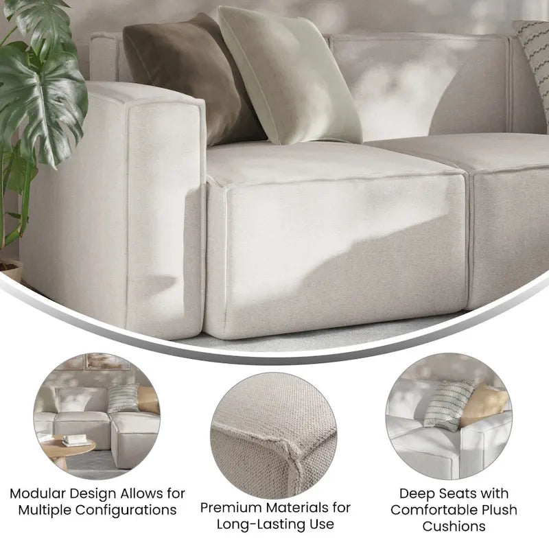 Modern Left Armrest Modular Sectional Sofa Chair 19