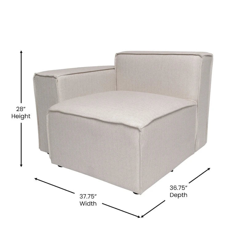 Modern Left Armrest Modular Sectional Sofa Chair 20