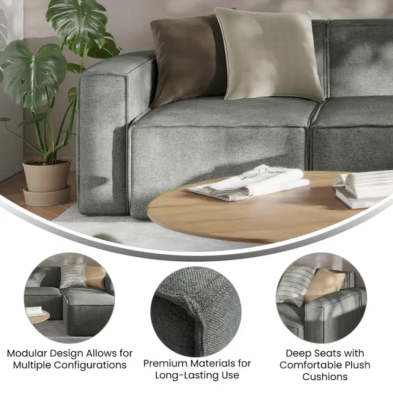 Modern Left Armrest Modular Sectional Sofa Chair 28