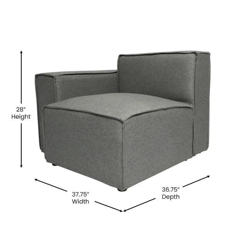 Modern Left Armrest Modular Sectional Sofa Chair 31