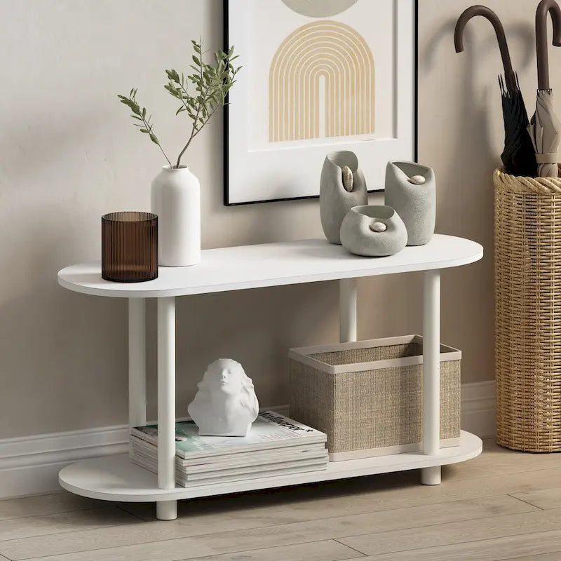 Furinno Turn-N-Tube Tool-Free Contemporary Oval Side Table 10