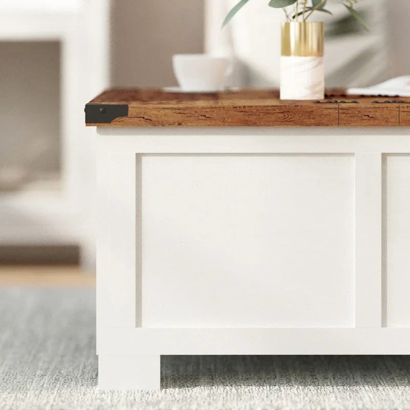 Contemporary Farmhouse Coffee Table Featuring Concealed Storage 3