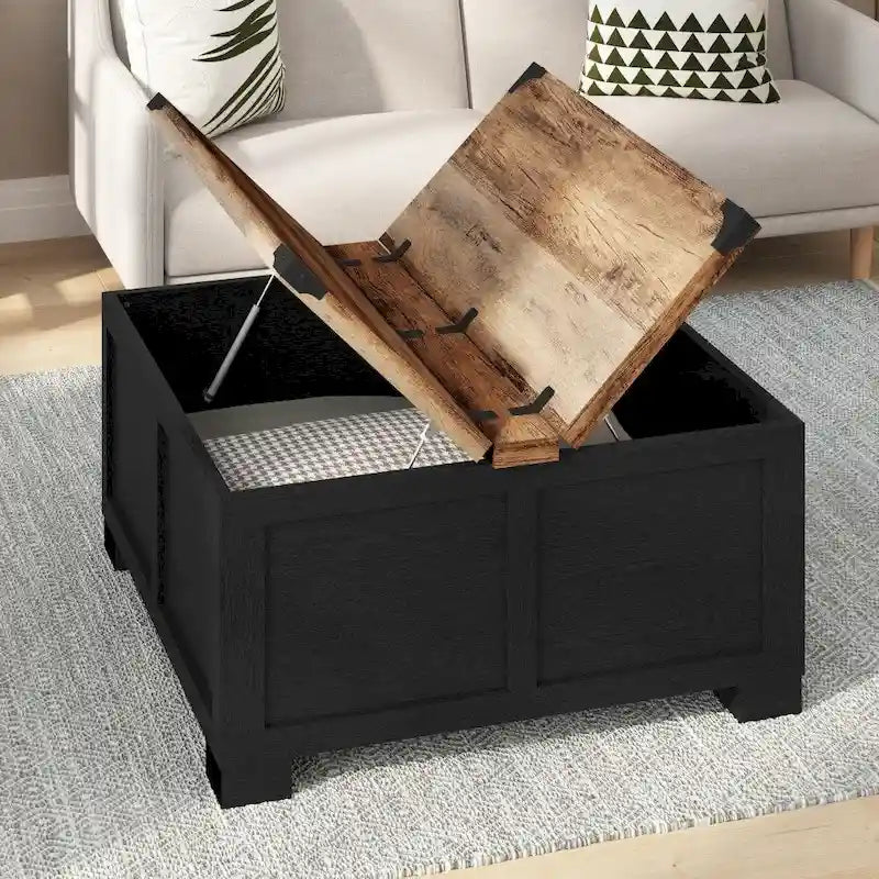 Contemporary Farmhouse Coffee Table Featuring Concealed Storage 11