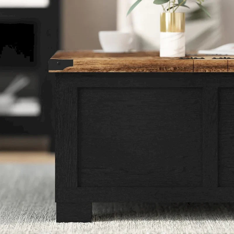 Contemporary Farmhouse Coffee Table Featuring Concealed Storage 12