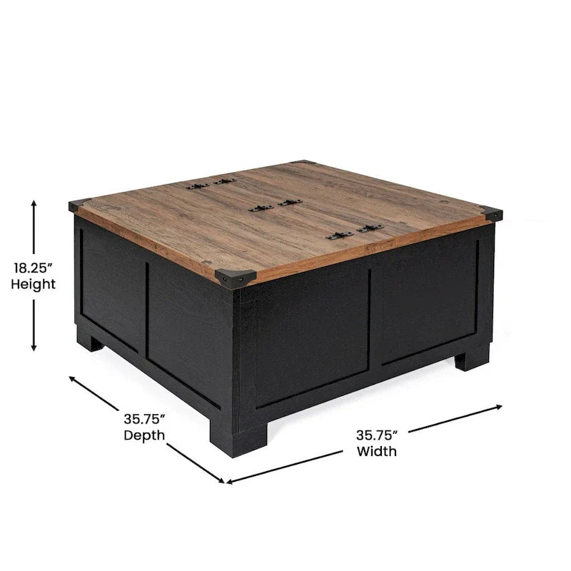 Contemporary Farmhouse Coffee Table Featuring Concealed Storage 15