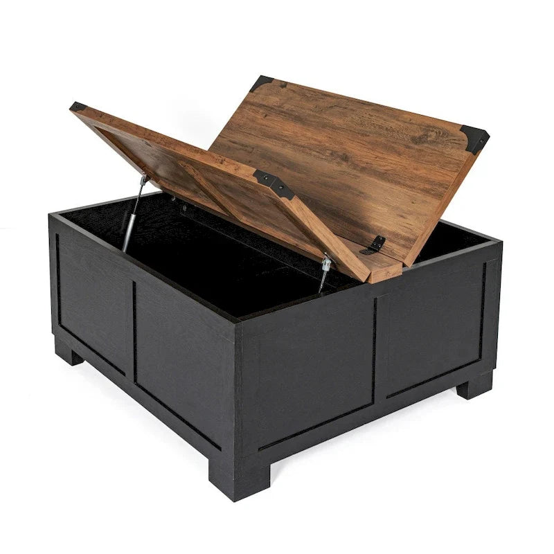 Contemporary Farmhouse Coffee Table Featuring Concealed Storage 17