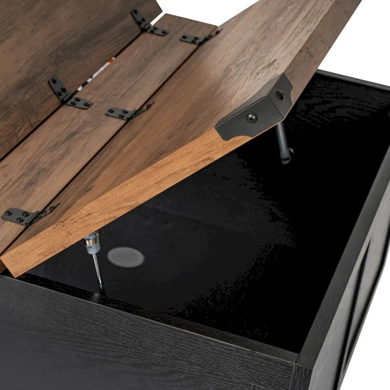 Contemporary Farmhouse Coffee Table Featuring Concealed Storage 18