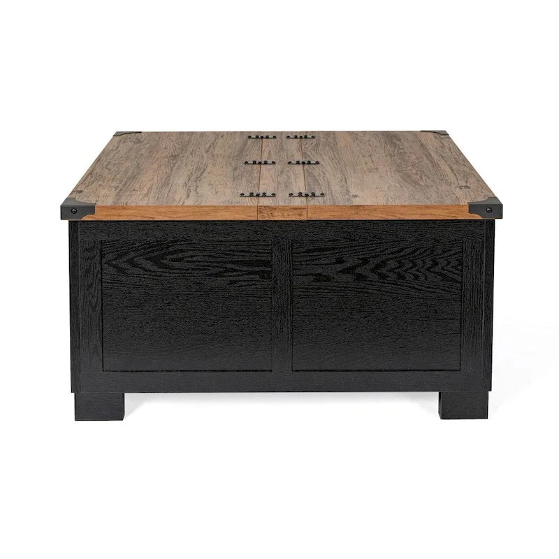 Contemporary Farmhouse Coffee Table Featuring Concealed Storage 20
