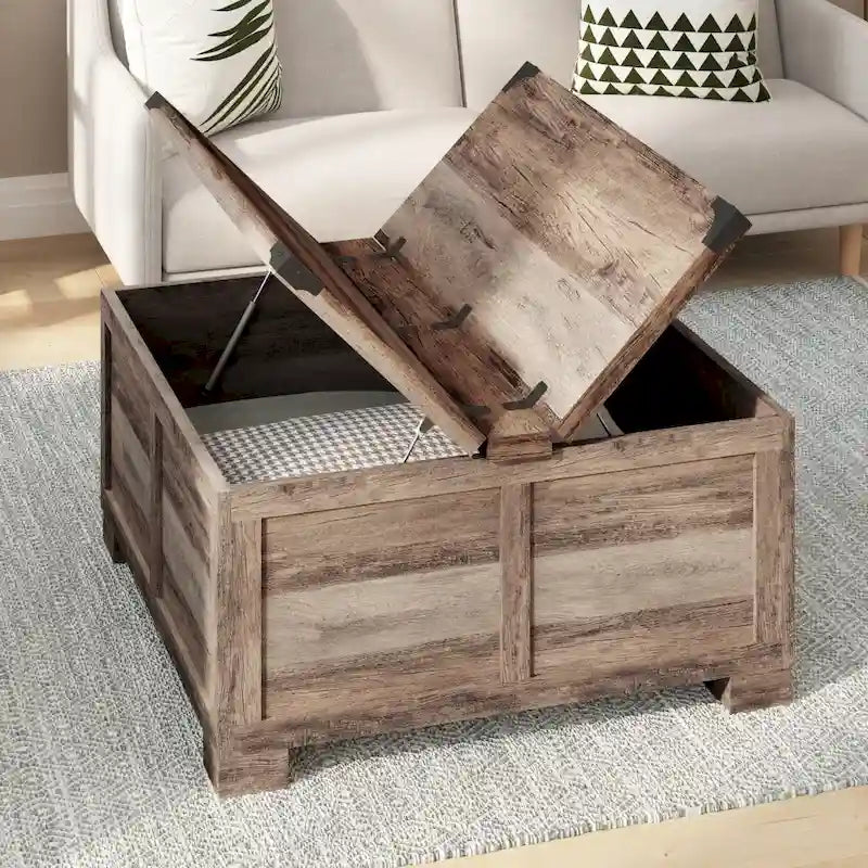 Contemporary Farmhouse Coffee Table Featuring Concealed Storage 22